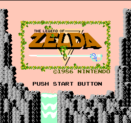 Legend of Zelda title screen for NES